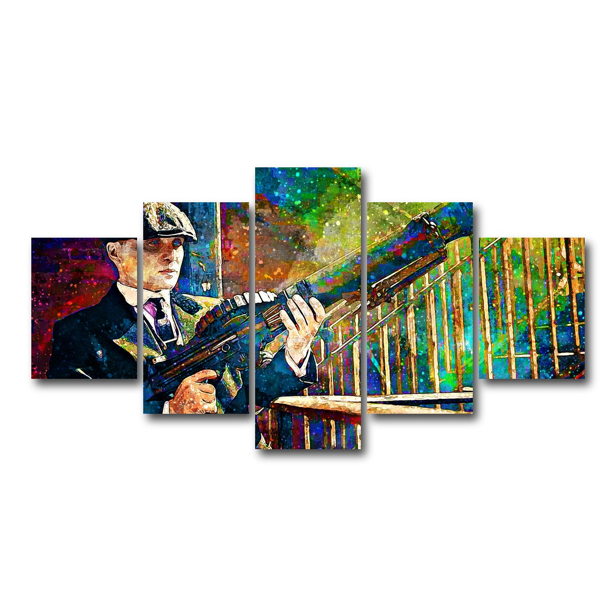 AUTO-MOCKUP WHITE | Thomas Shelby - Lewis Gun | 5 Piece | Gallery Wrap Canvas | group=5_short