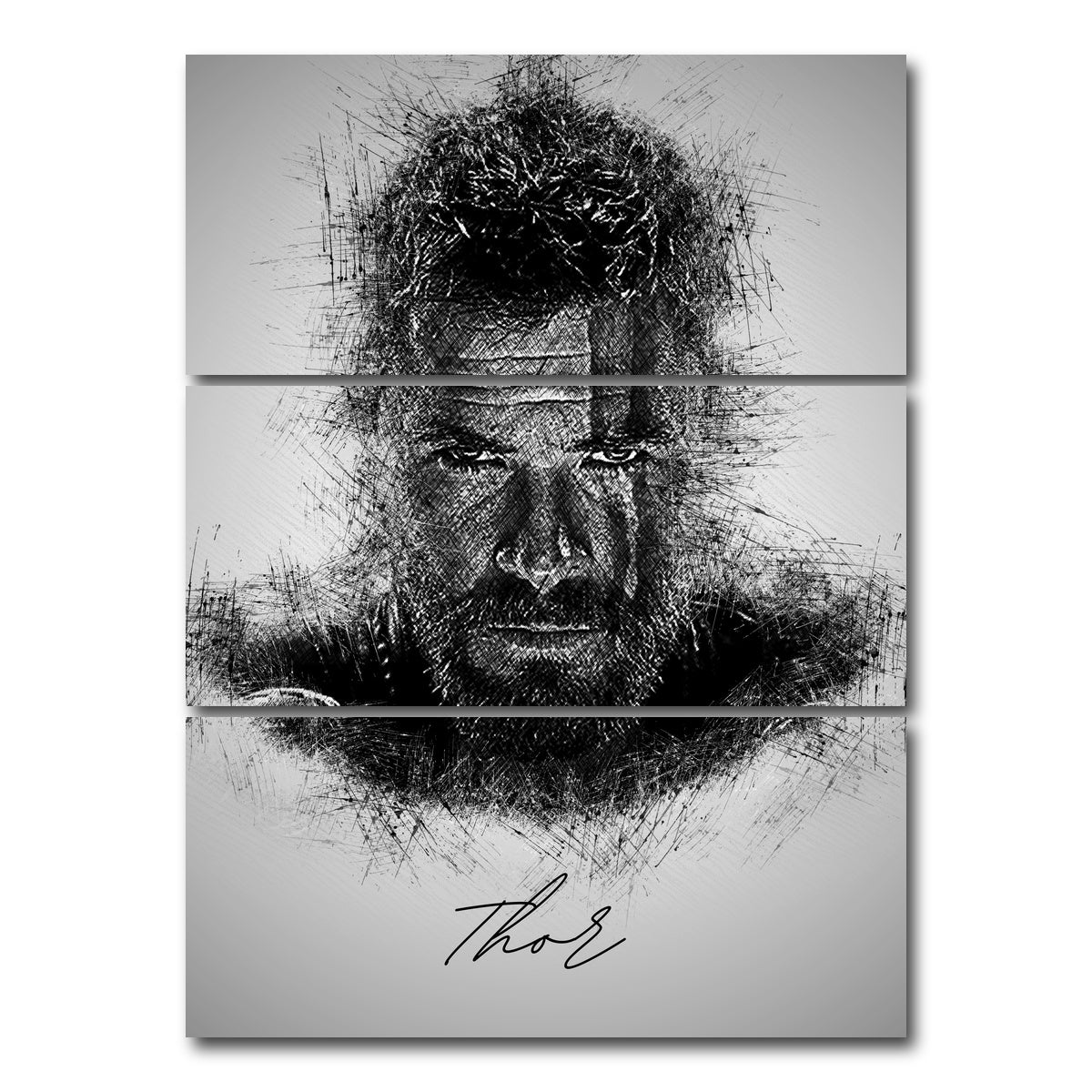 AUTO-MOCKUP WHITE | Thor Head | 3 Piece | Gallery Wrap Canvas | group=8x18_stacked