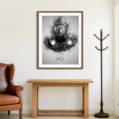 AUTO-MOCKUP ROOM | Thor Sketch Wall Art