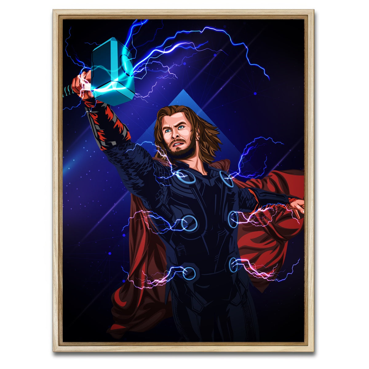 AUTO-MOCKUP WHITE | Thor With Hammer | 1 Piece | Natural Framed Canvas | group=3x4