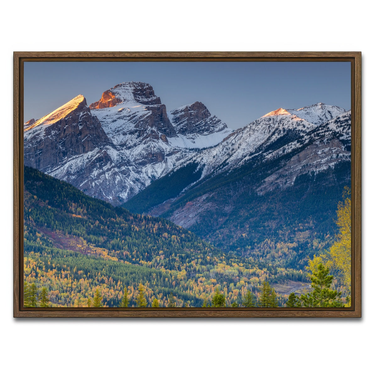 AUTO-MOCKUP WHITE | Three Sisters | 1 Piece | Walnut Framed Canvas | group=4x3