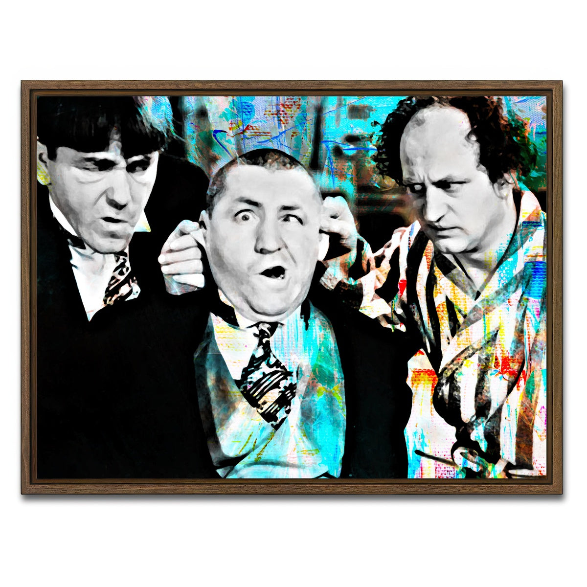 AUTO-MOCKUP WHITE | Three Stooges | 1 Piece | Walnut Framed Canvas | group=4x3