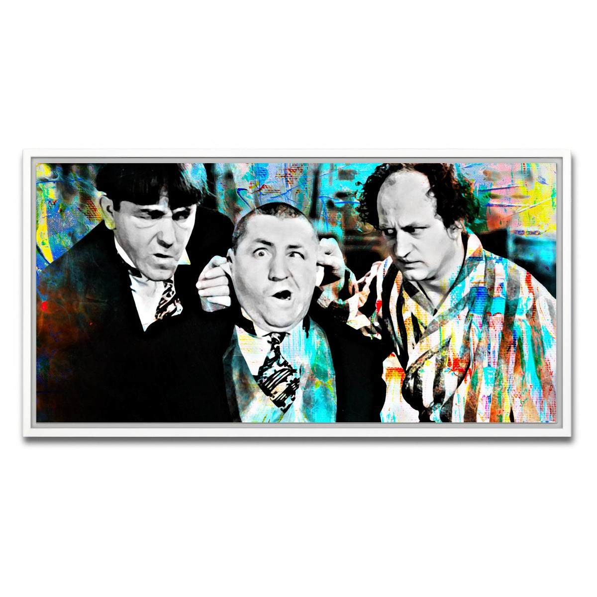 AUTO-MOCKUP WHITE | Three Stooges | 1 Piece | White Framed Canvas | group=2x1
