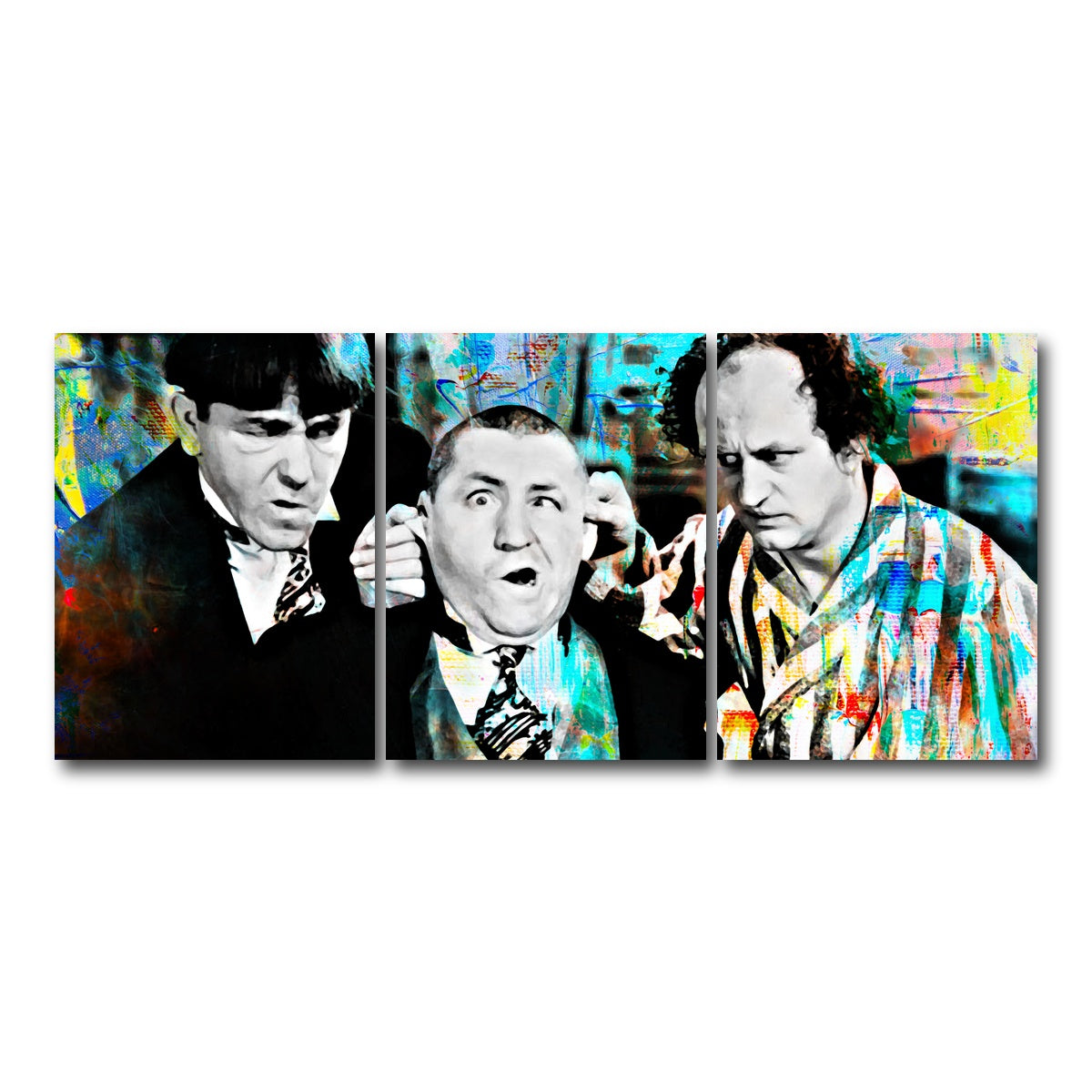 AUTO-MOCKUP WHITE | Three Stooges | 3 Piece | Gallery Wrap Canvas | group=18x24