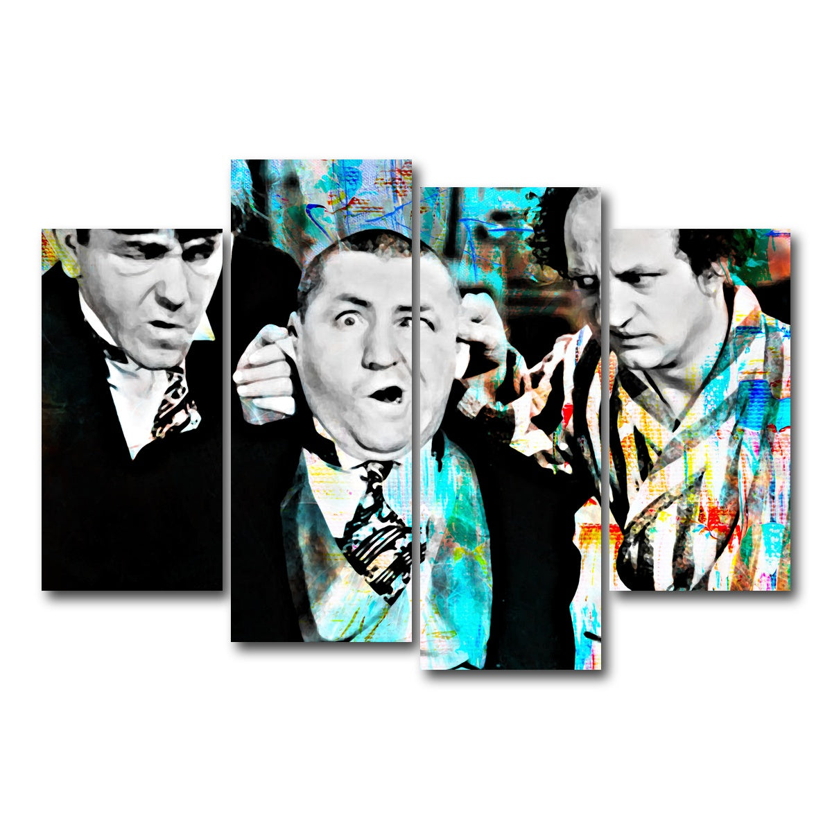 AUTO-MOCKUP WHITE | Three Stooges | 4 Piece | Gallery Wrap Canvas | group=4_short