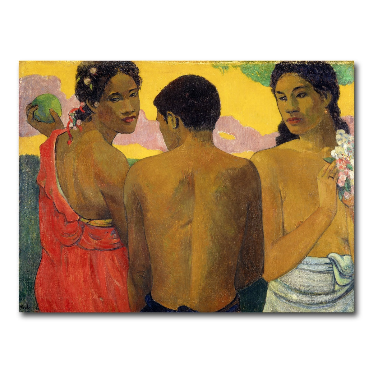 AUTO-MOCKUP WHITE | Three Tahitians | 1 Piece | Gallery Wrap Canvas | group=4x3