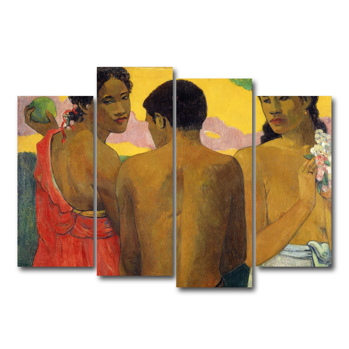 AUTO-MOCKUP WHITE | Three Tahitians | 4 Piece | Gallery Wrap Canvas | group=4_normal