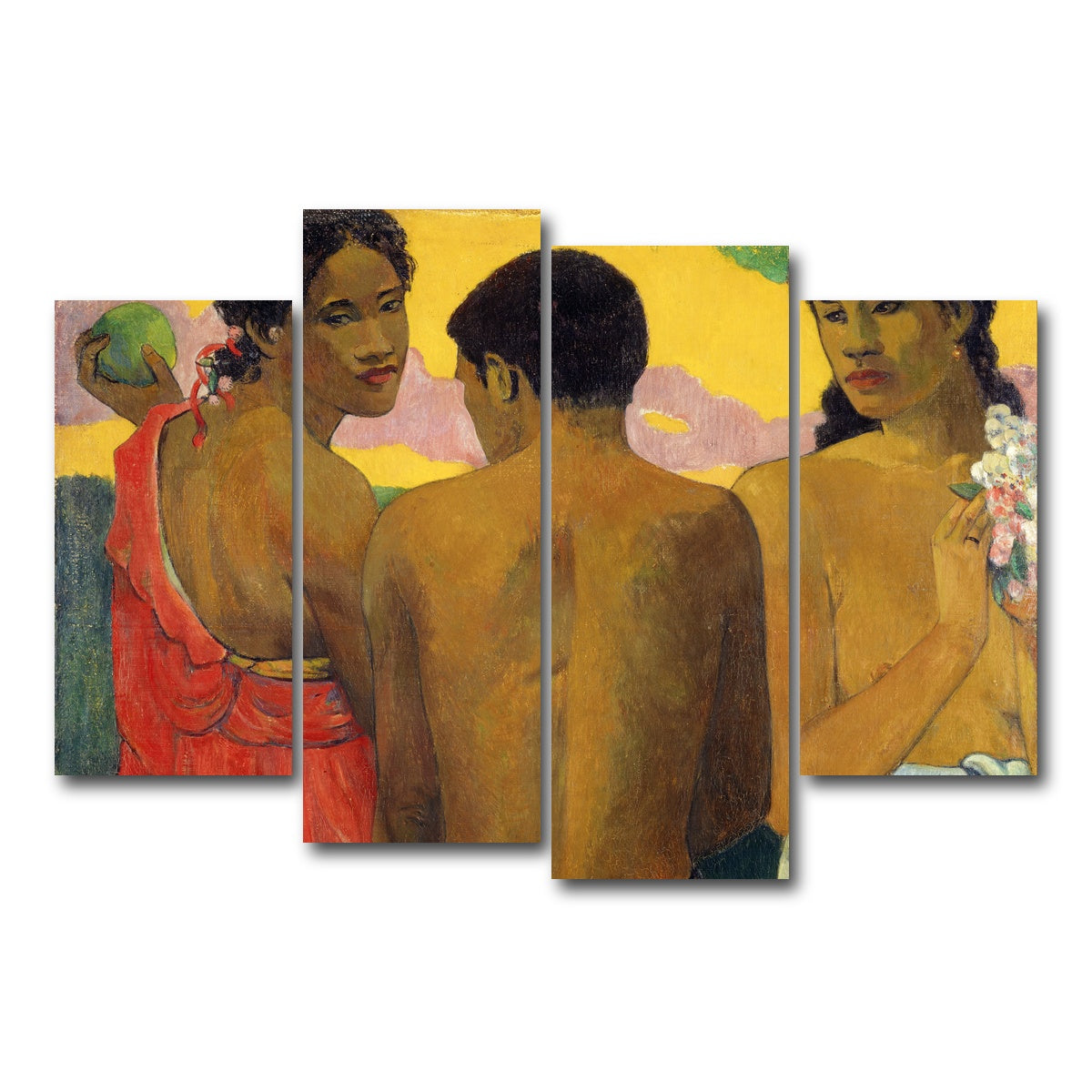 AUTO-MOCKUP WHITE | Three Tahitians | 4 Piece | Gallery Wrap Canvas | group=4_short