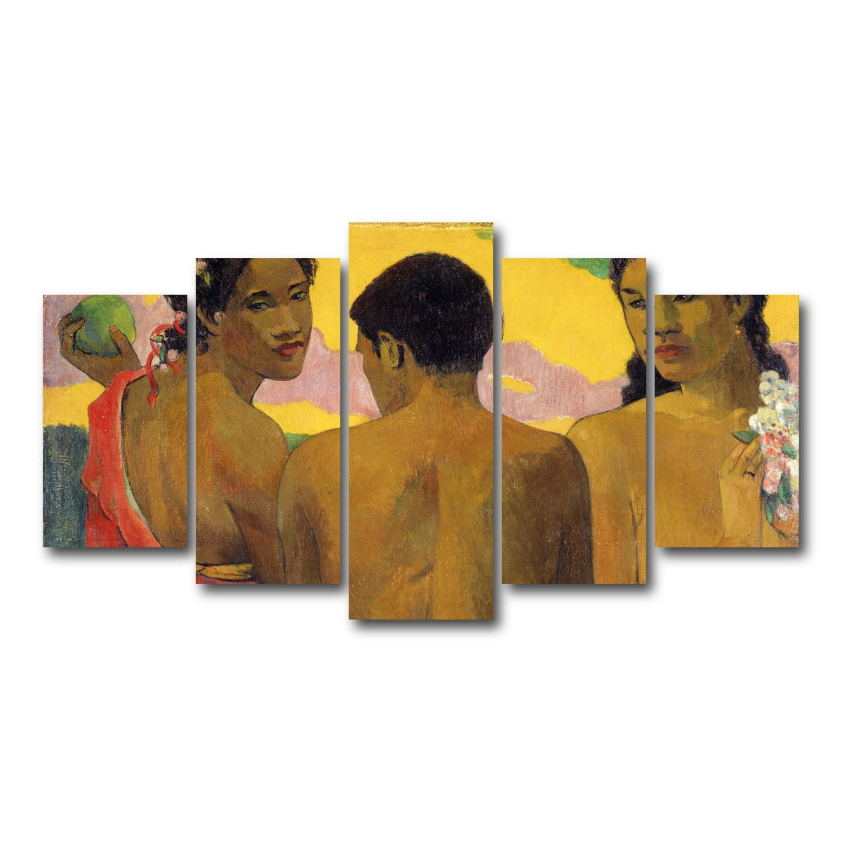 AUTO-MOCKUP WHITE | Three Tahitians | 5 Piece | Gallery Wrap Canvas | group=5_normal