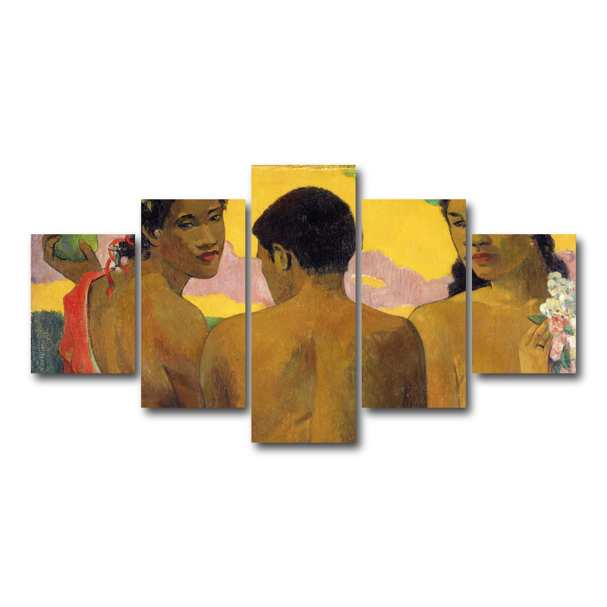 AUTO-MOCKUP WHITE | Three Tahitians | 5 Piece | Gallery Wrap Canvas | group=5_short