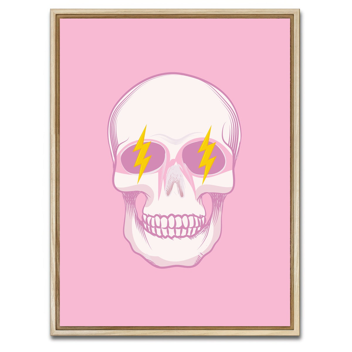 AUTO-MOCKUP WHITE | Thrill Groovy Skull | 1 Piece | Natural Framed Canvas | group=3x4