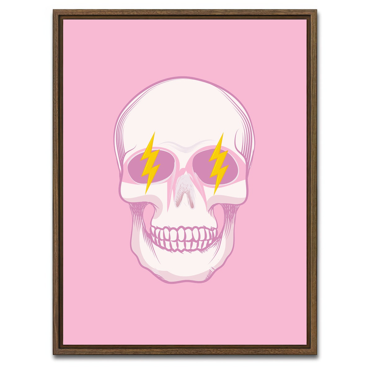 AUTO-MOCKUP WHITE | Thrill Groovy Skull | 1 Piece | Walnut Framed Canvas | group=3x4