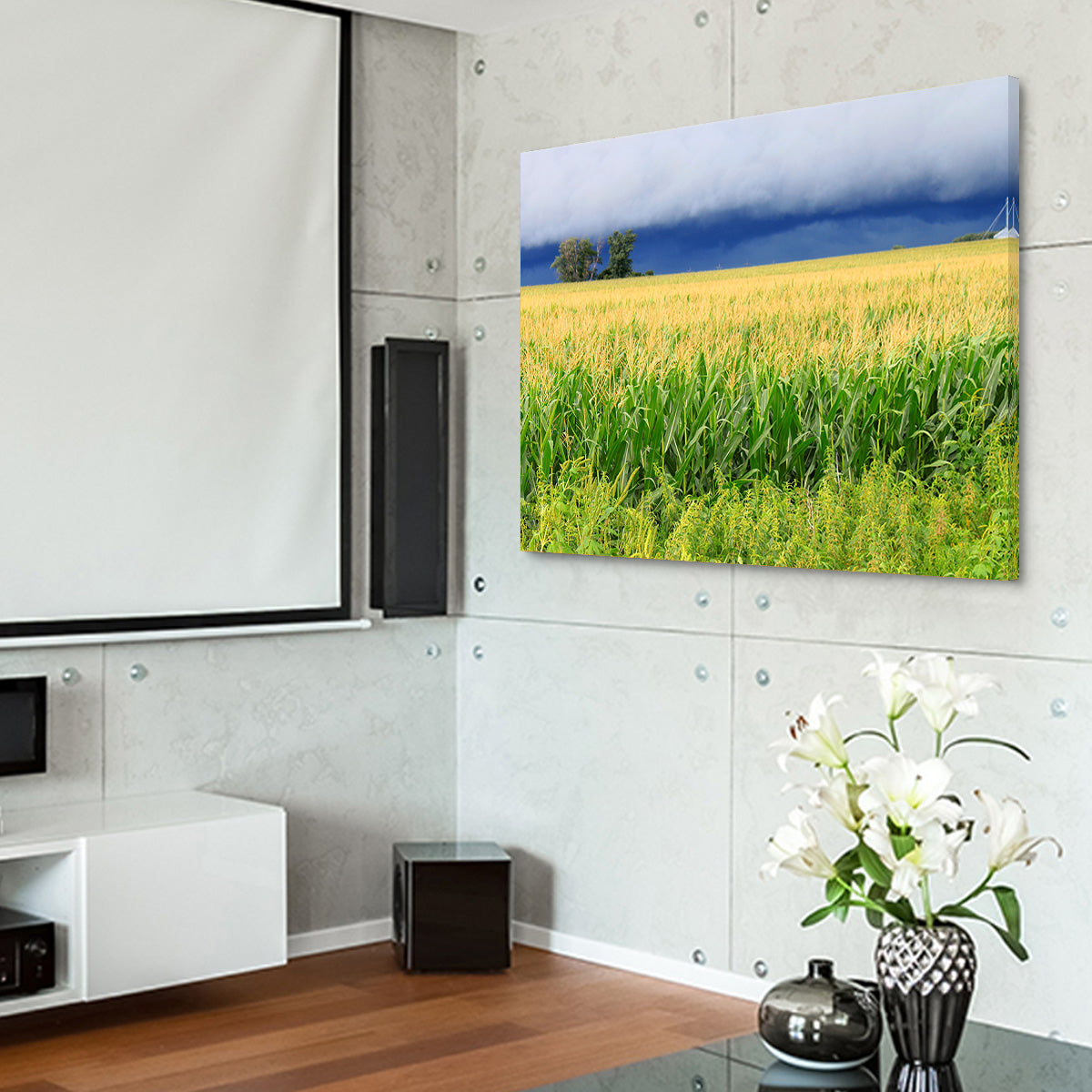 Thunderstorm Over Illinois Cornfield Wall Art