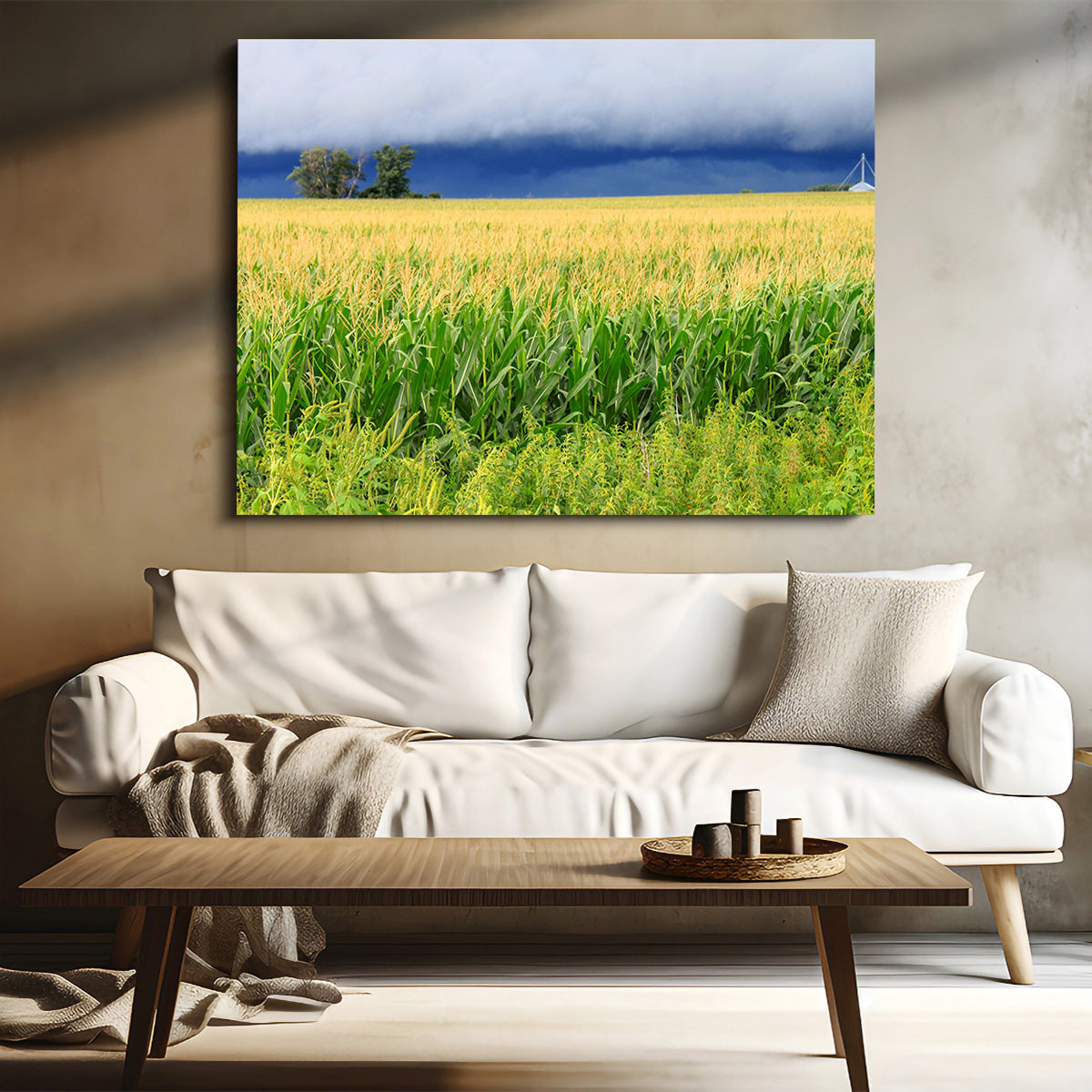 Thunderstorm Over Illinois Cornfield