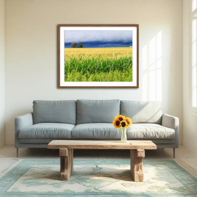 AUTO-MOCKUP ROOM | Thunderstorm Over Illinois Cornfield Wall Art