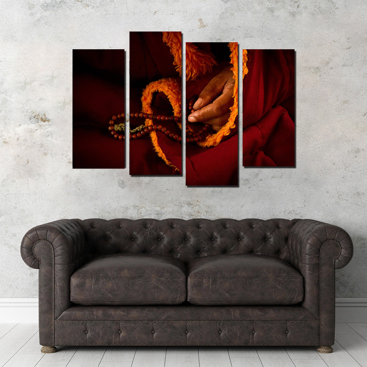 Tibetan Lama Prayer Beads Wall Art