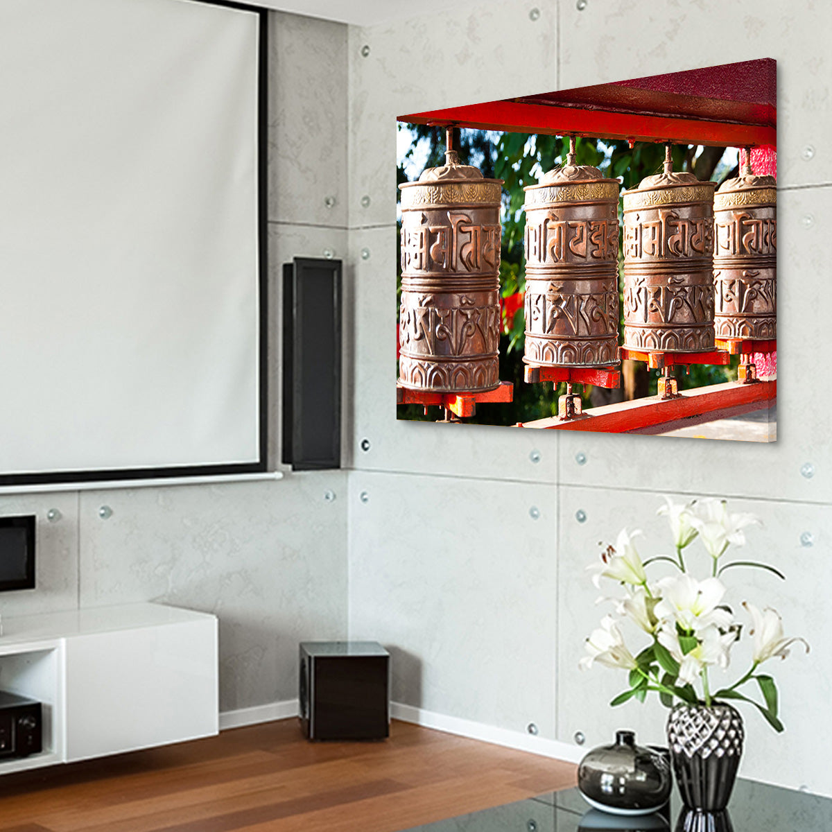 Tibetan Mantra Wheel Wall Art