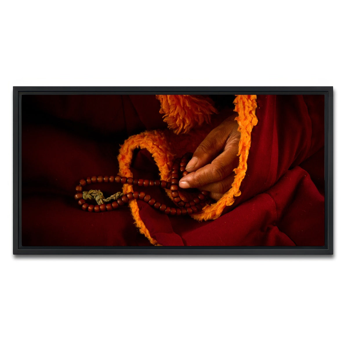AUTO-MOCKUP WHITE | Tibetan Lama prayer beads | 1 Piece | Black Framed Canvas | group=2x1