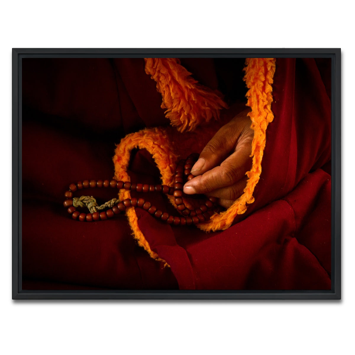 AUTO-MOCKUP WHITE | Tibetan Lama prayer beads | 1 Piece | Black Framed Canvas | group=4x3