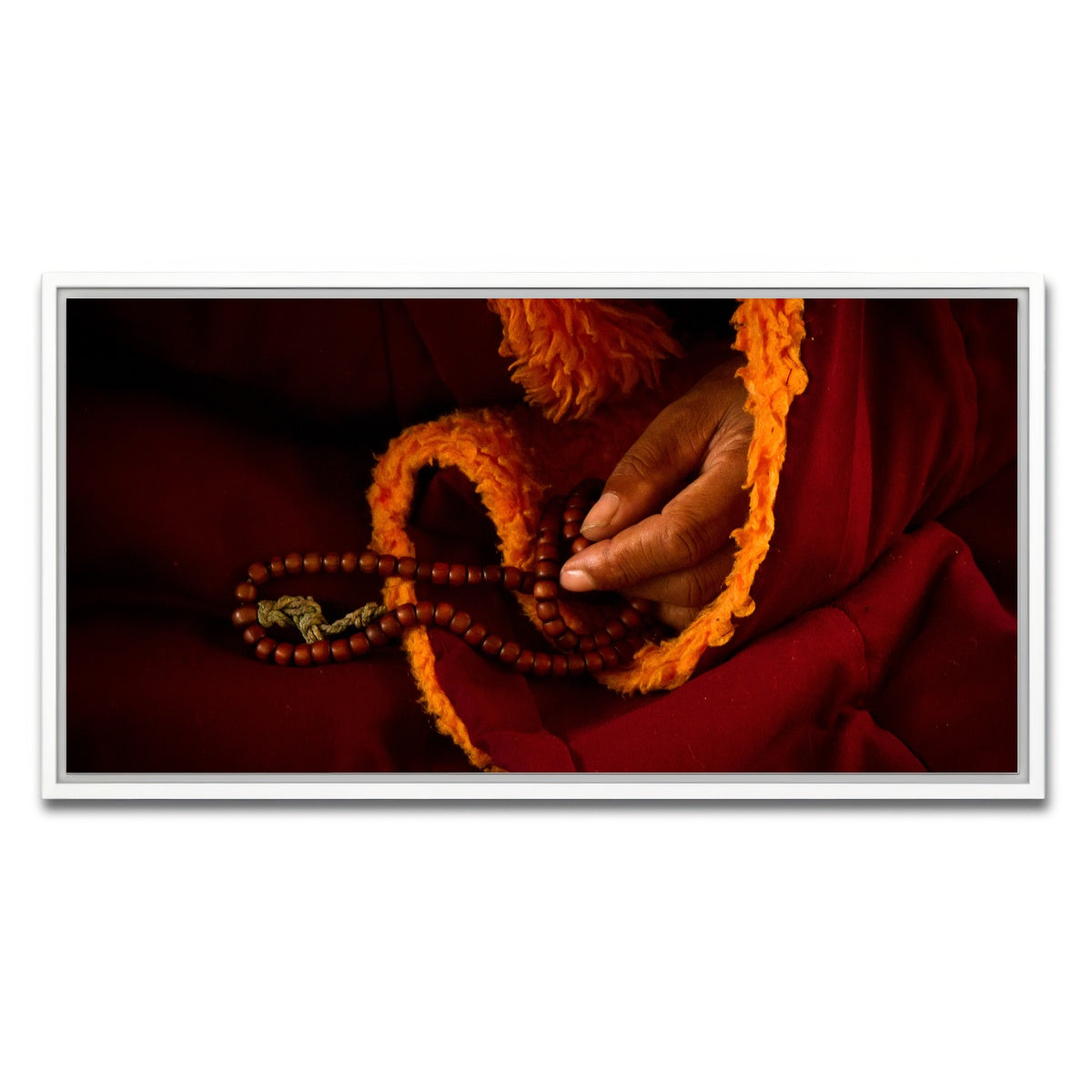 AUTO-MOCKUP WHITE | Tibetan Lama prayer beads | 1 Piece | White Framed Canvas | group=2x1