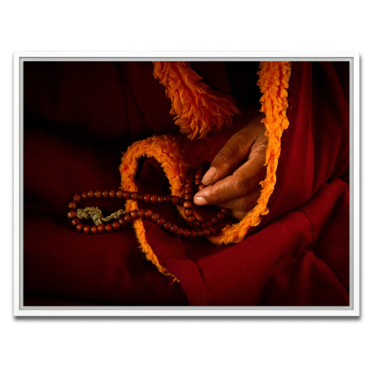 AUTO-MOCKUP WHITE | Tibetan Lama prayer beads | 1 Piece | White Framed Canvas | group=4x3