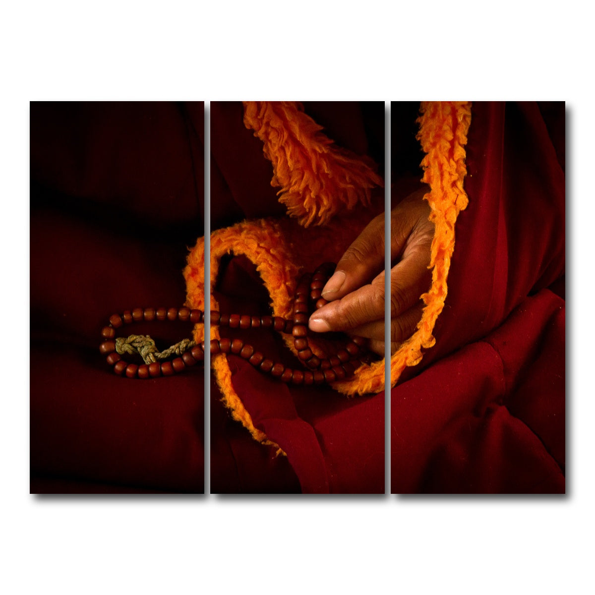 AUTO-MOCKUP WHITE | Tibetan Lama prayer beads | 3 Piece | Gallery Wrap Canvas | group=8x18