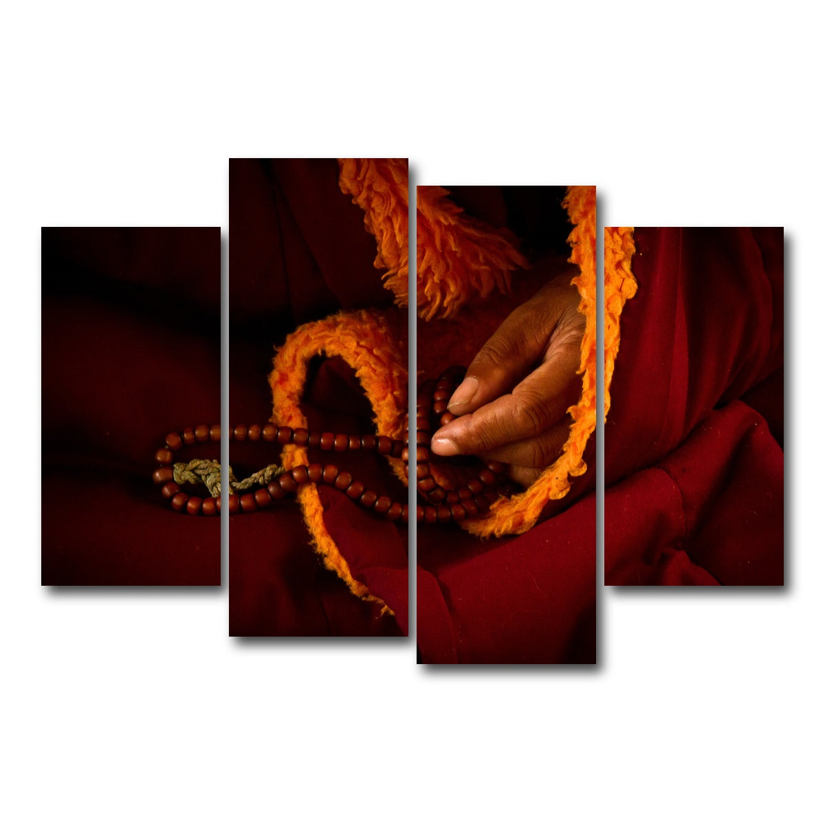 AUTO-MOCKUP WHITE | Tibetan Lama prayer beads | 4 Piece | Gallery Wrap Canvas | group=4_short