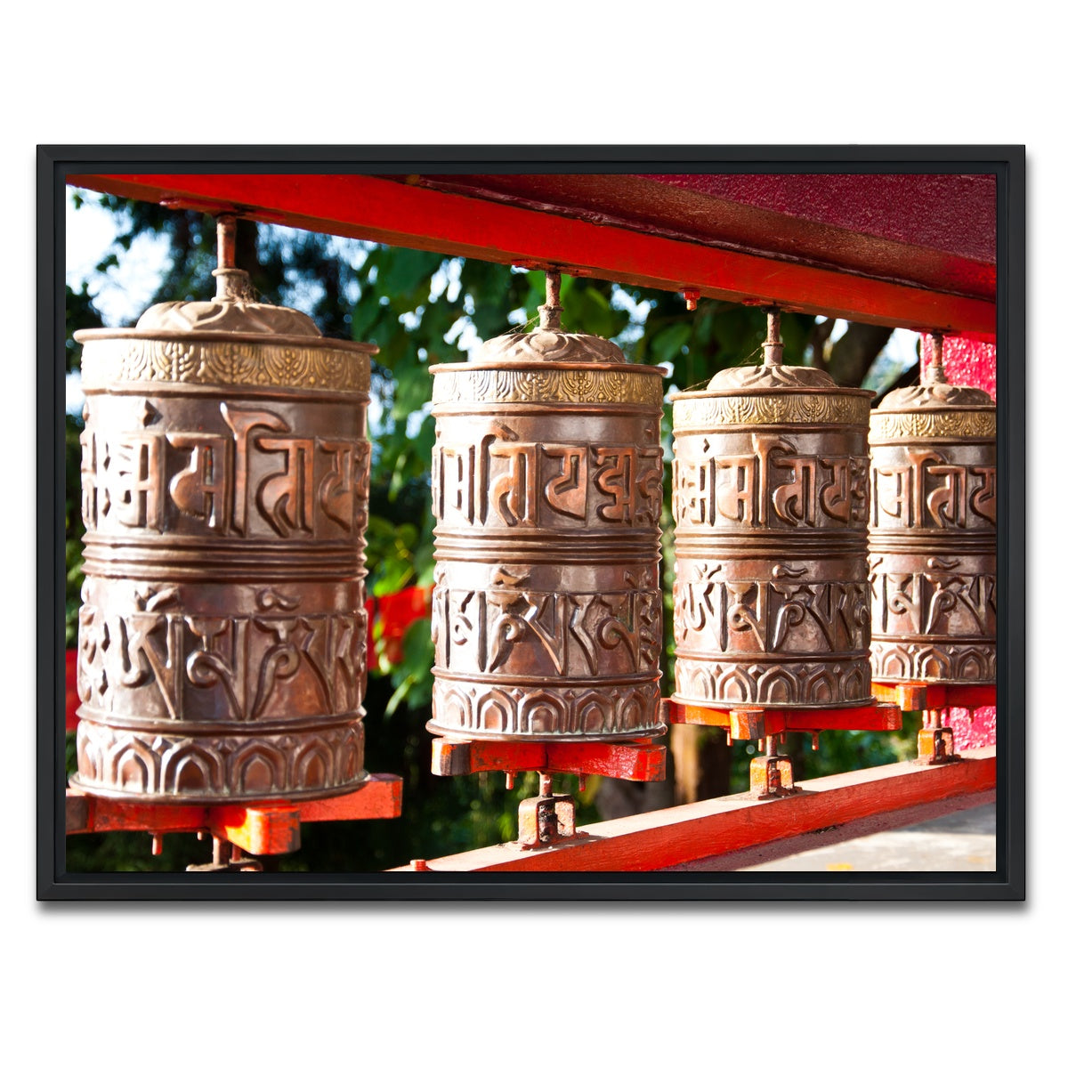 AUTO-MOCKUP WHITE | Tibetan Mantra Wheel | 1 Piece | Black Framed Canvas | group=4x3