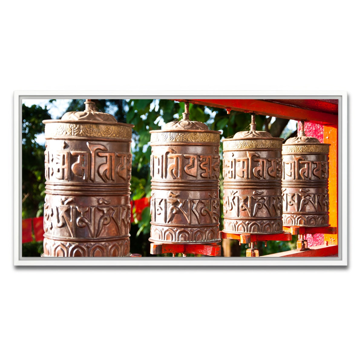 AUTO-MOCKUP WHITE | Tibetan Mantra Wheel | 1 Piece | White Framed Canvas | group=2x1