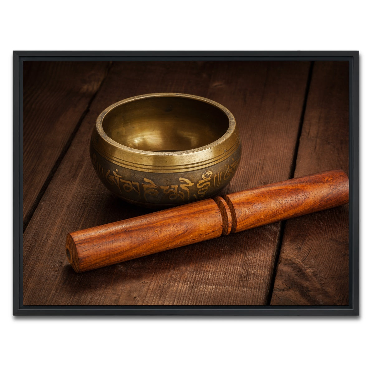 AUTO-MOCKUP WHITE | Tibetan singing bowl | 1 Piece | Black Framed Canvas | group=4x3
