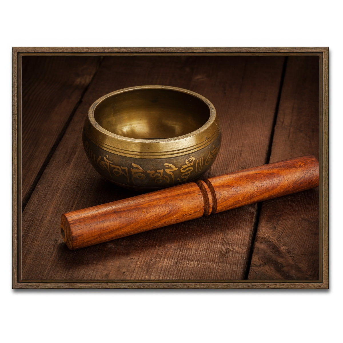 AUTO-MOCKUP WHITE | Tibetan singing bowl | 1 Piece | Walnut Framed Canvas | group=4x3