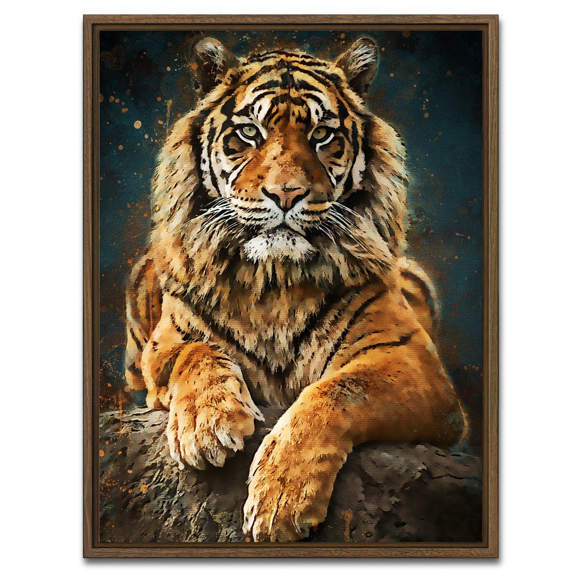 AUTO-MOCKUP WHITE | Tiger4444 | 1 Piece | Walnut Framed Canvas | group=3x4