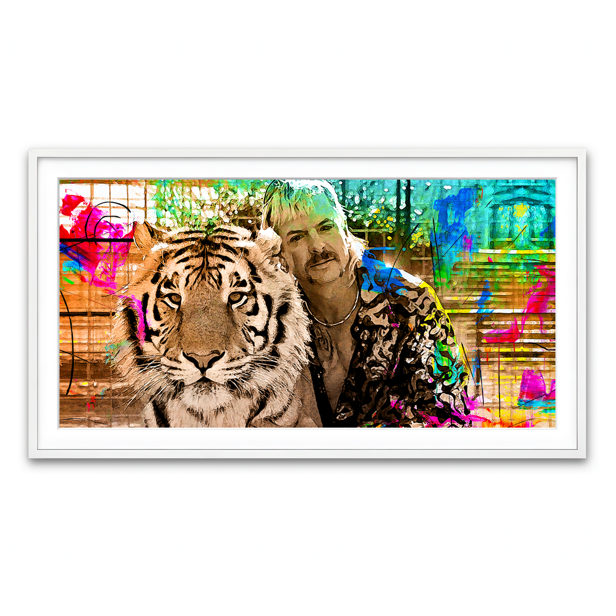 Framed Print 2x1 White