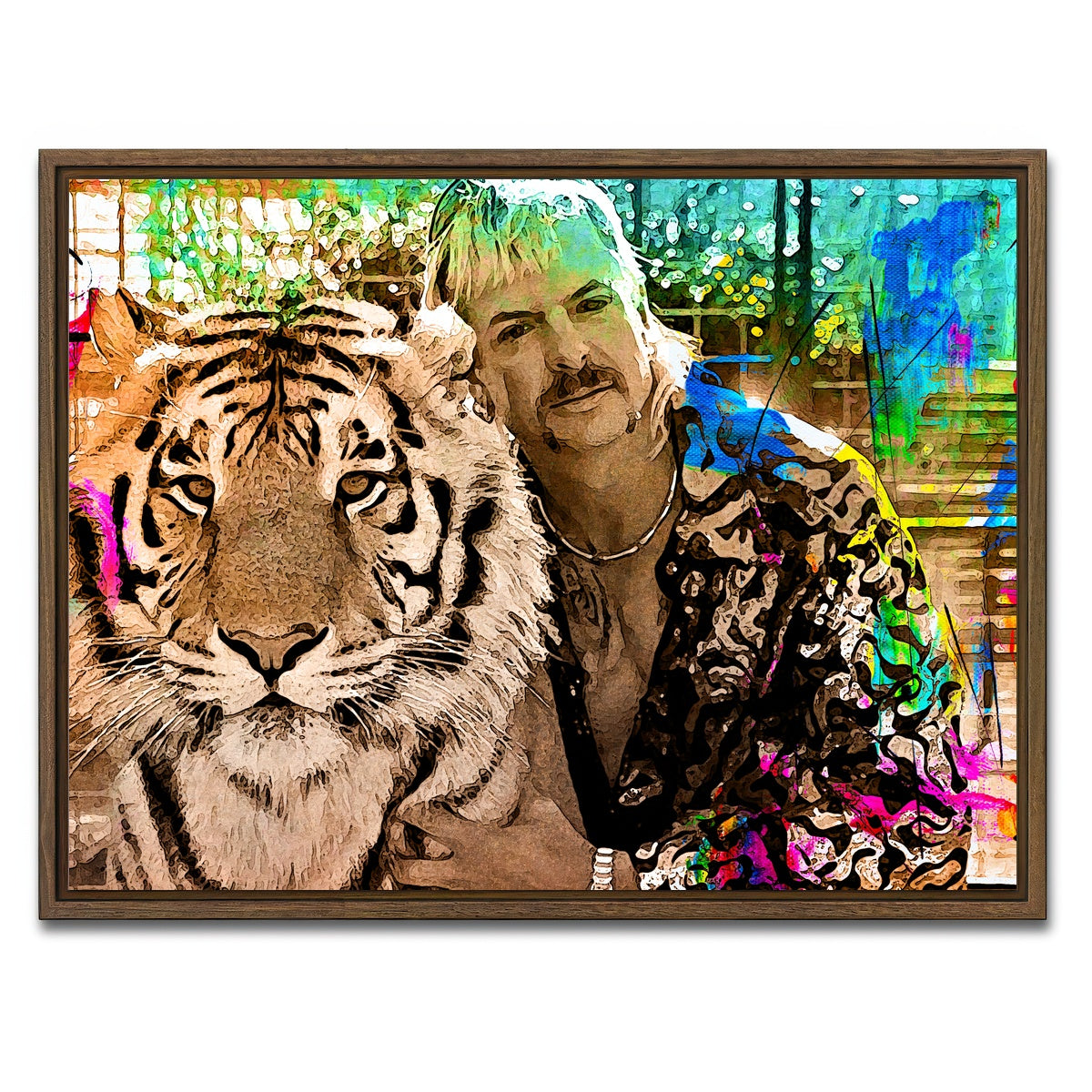 AUTO-MOCKUP WHITE | Tiger King | 1 Piece | Walnut Framed Canvas | group=4x3