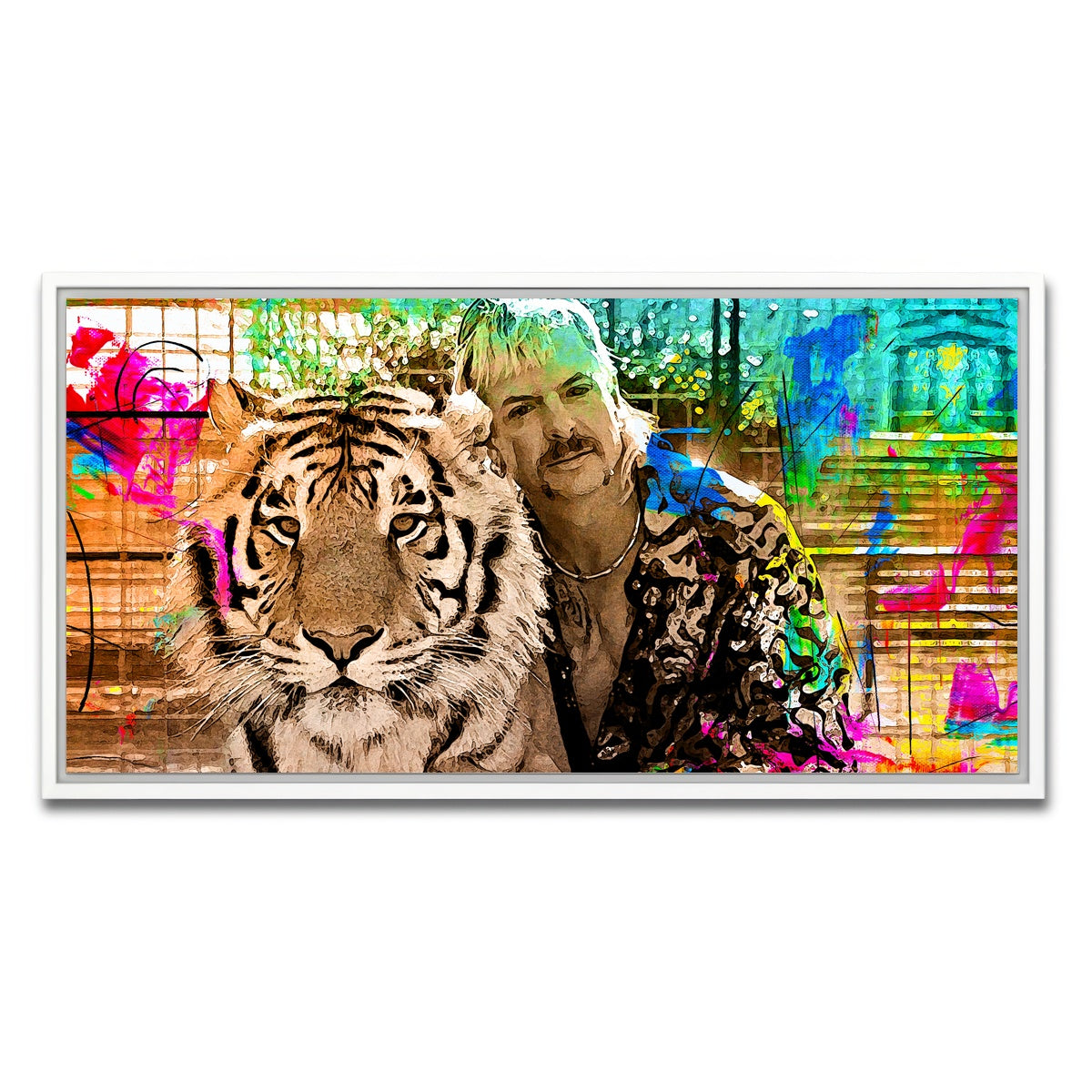 AUTO-MOCKUP WHITE | Tiger King | 1 Piece | White Framed Canvas | group=2x1