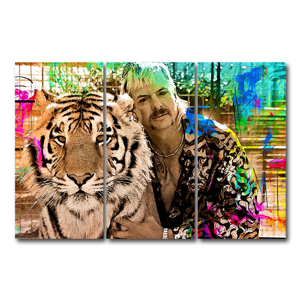 AUTO-MOCKUP WHITE | Tiger King | 3 Piece | Gallery Wrap Canvas | group=12x24