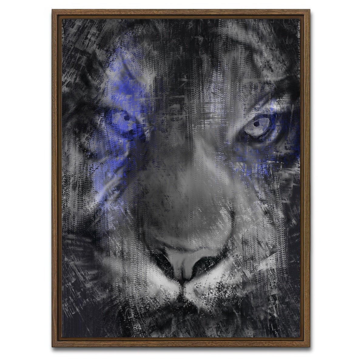 AUTO-MOCKUP WHITE | Tiger View | 1 Piece | Walnut Framed Canvas | group=3x4