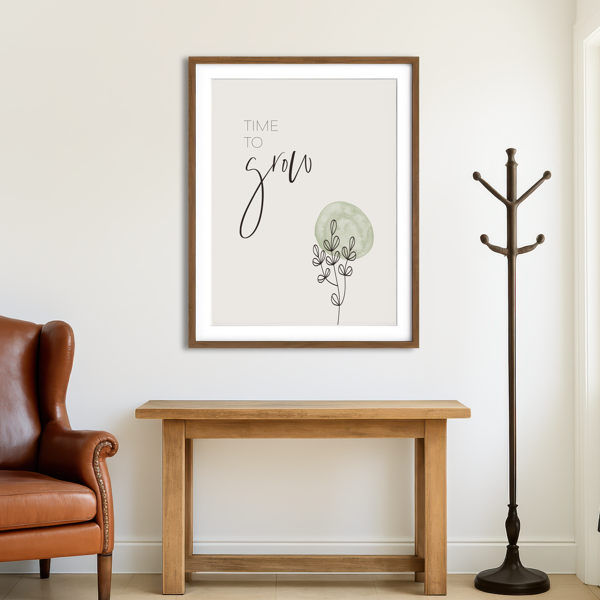 AUTO-MOCKUP ROOM | Time To Grow Wall Art
