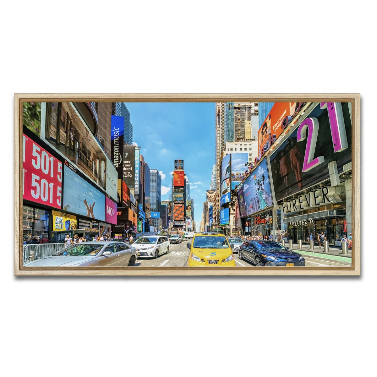 AUTO-MOCKUP WHITE | Times Square | 1 Piece | Natural Framed Canvas | group=2x1