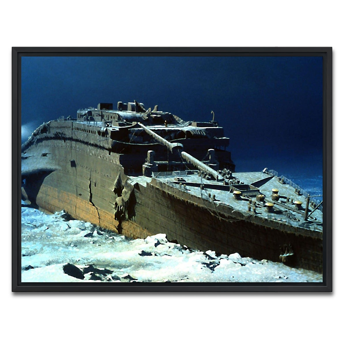 AUTO-MOCKUP WHITE | Titanic wreck | 1 Piece | Black Framed Canvas | group=4x3