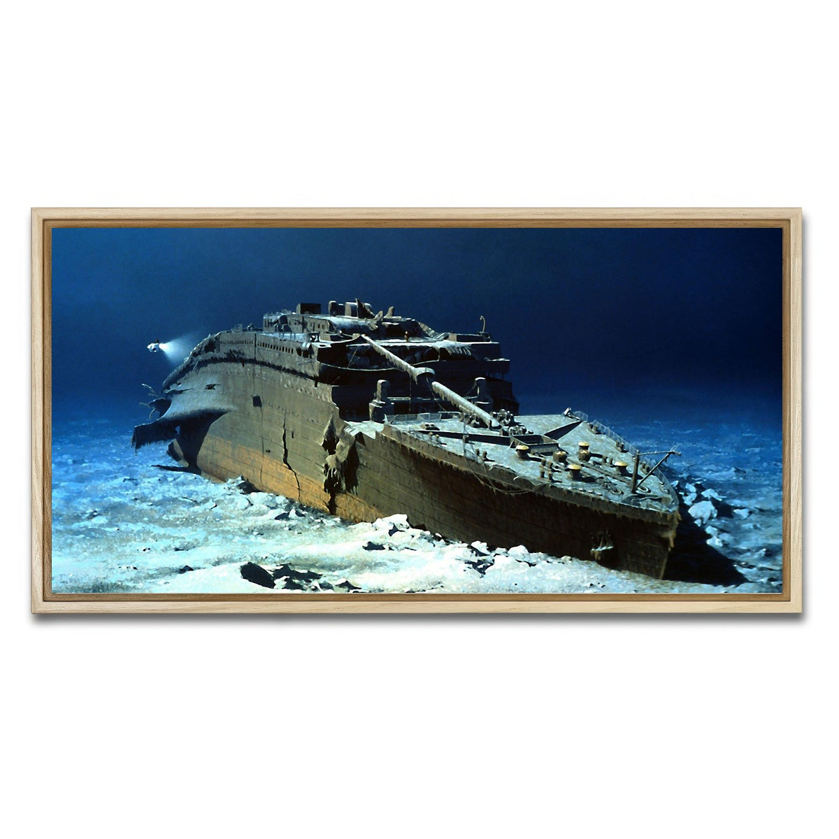 AUTO-MOCKUP WHITE | Titanic wreck | 1 Piece | Natural Framed Canvas | group=2x1