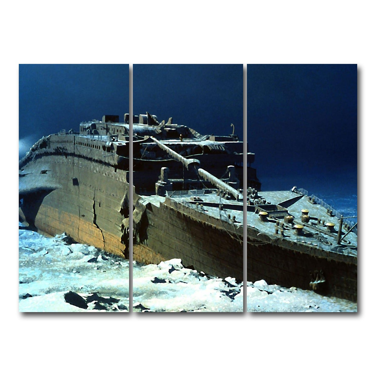 AUTO-MOCKUP WHITE | Titanic wreck | 3 Piece | Gallery Wrap Canvas | group=8x18