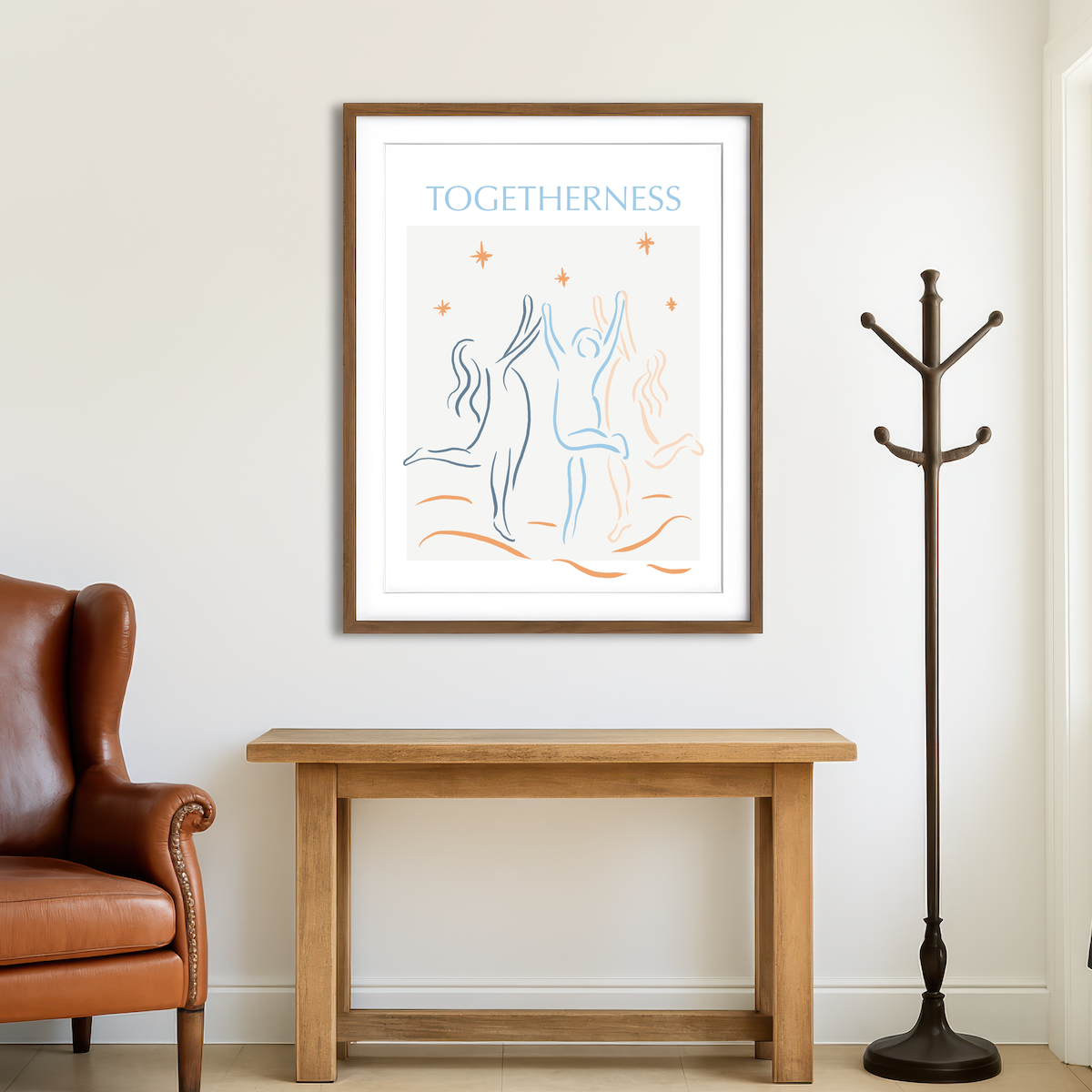 AUTO-MOCKUP ROOM | Togetherness Blue Wall Art
