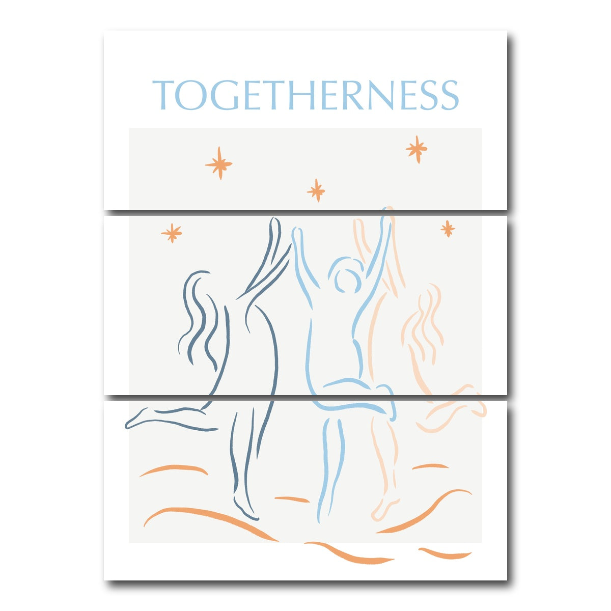 AUTO-MOCKUP WHITE | Togetherness Blue | 3 Piece | Gallery Wrap Canvas | group=8x18_stacked