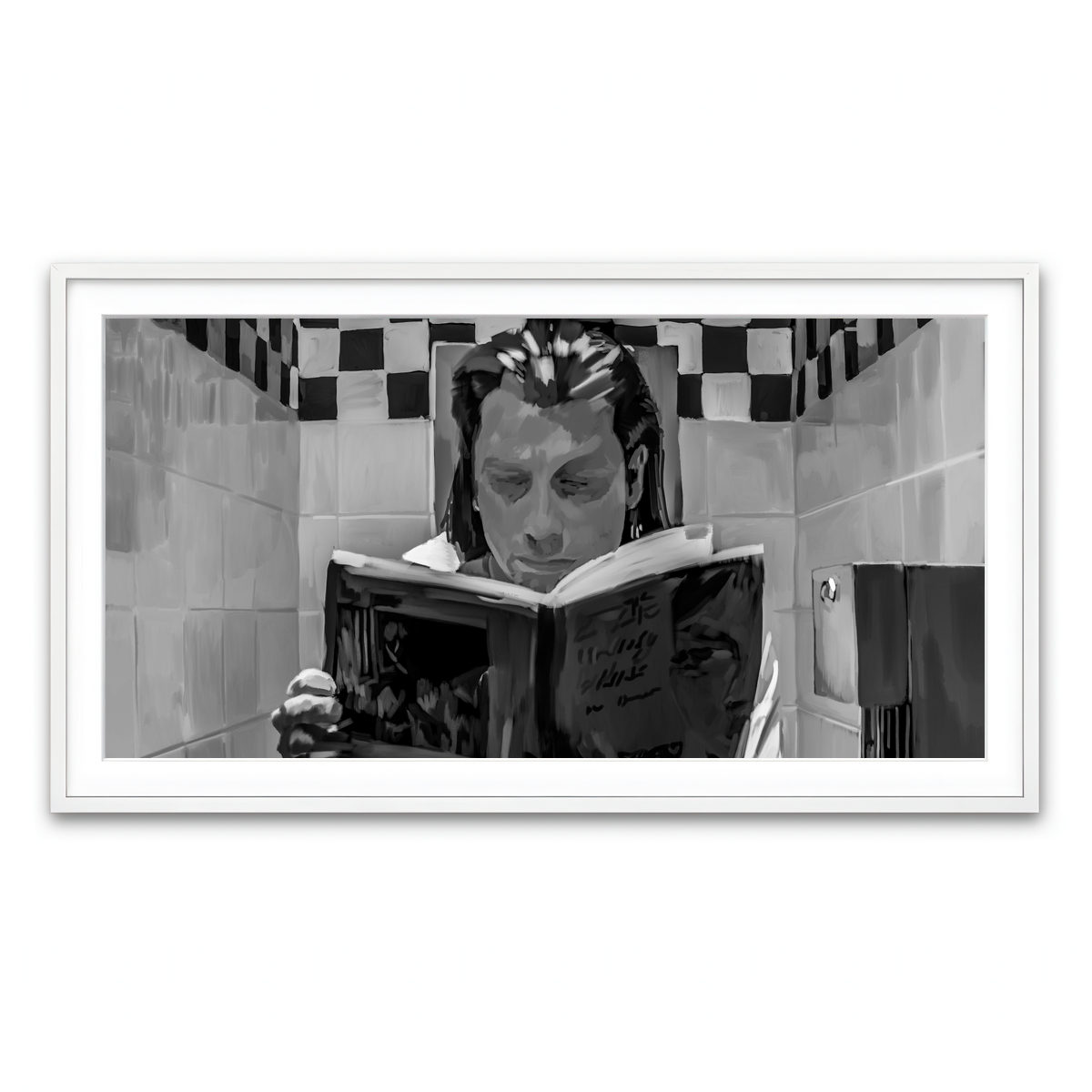 Framed Print 2x1 White