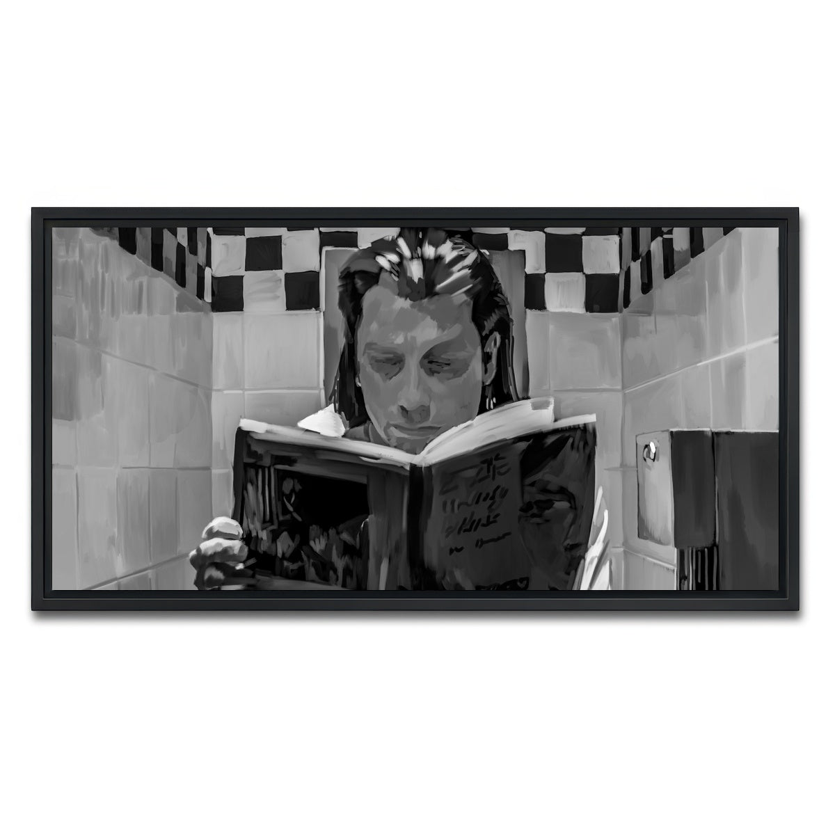 AUTO-MOCKUP WHITE | Toilet Reading | 1 Piece | Black Framed Canvas | group=2x1