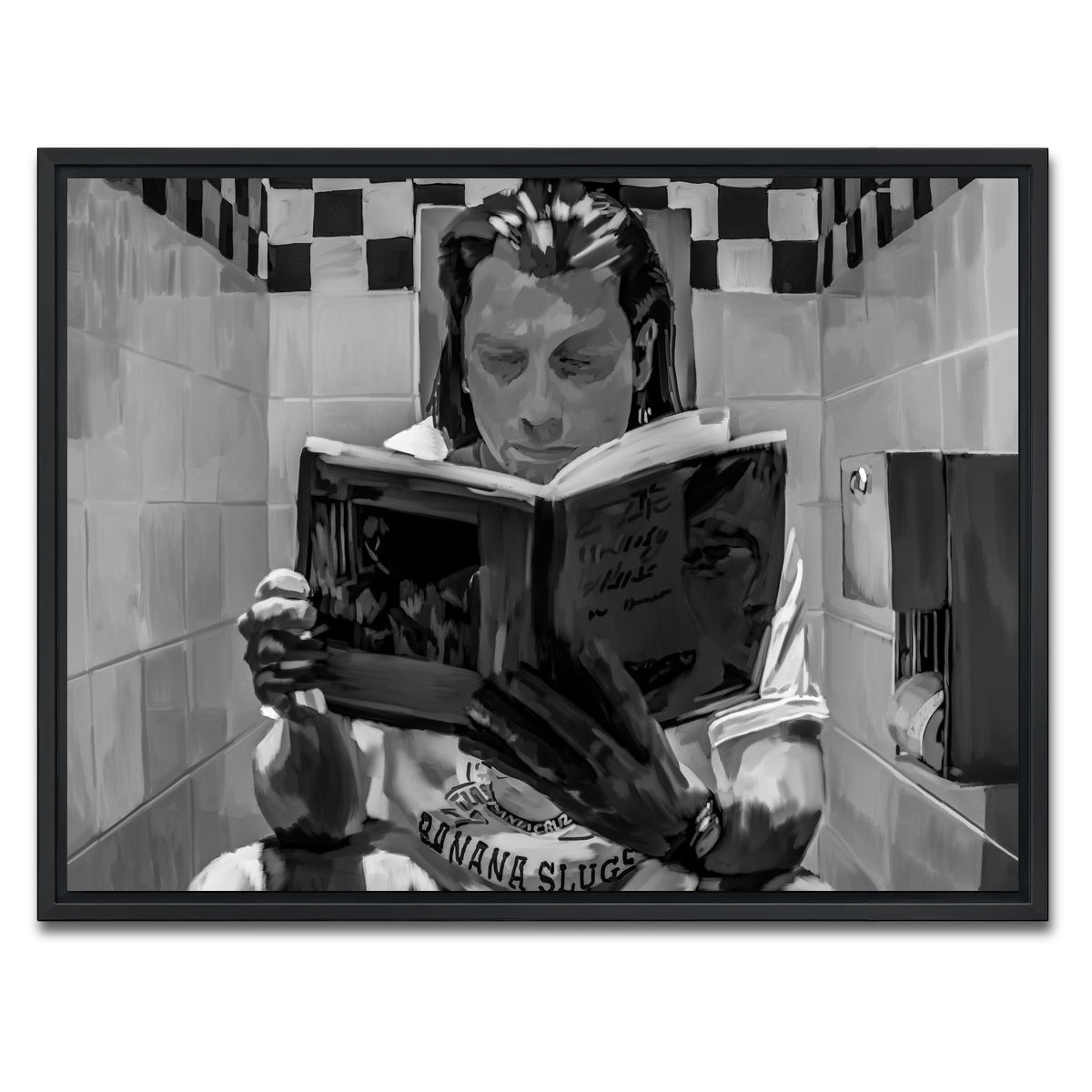 AUTO-MOCKUP WHITE | Toilet Reading | 1 Piece | Black Framed Canvas | group=4x3