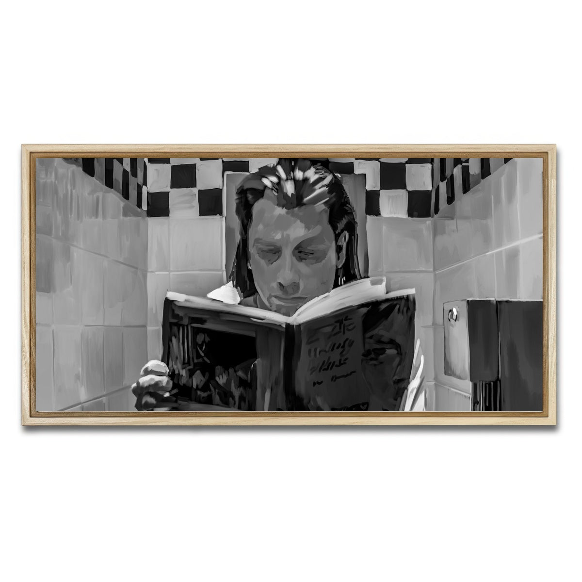 AUTO-MOCKUP WHITE | Toilet Reading | 1 Piece | Natural Framed Canvas | group=2x1