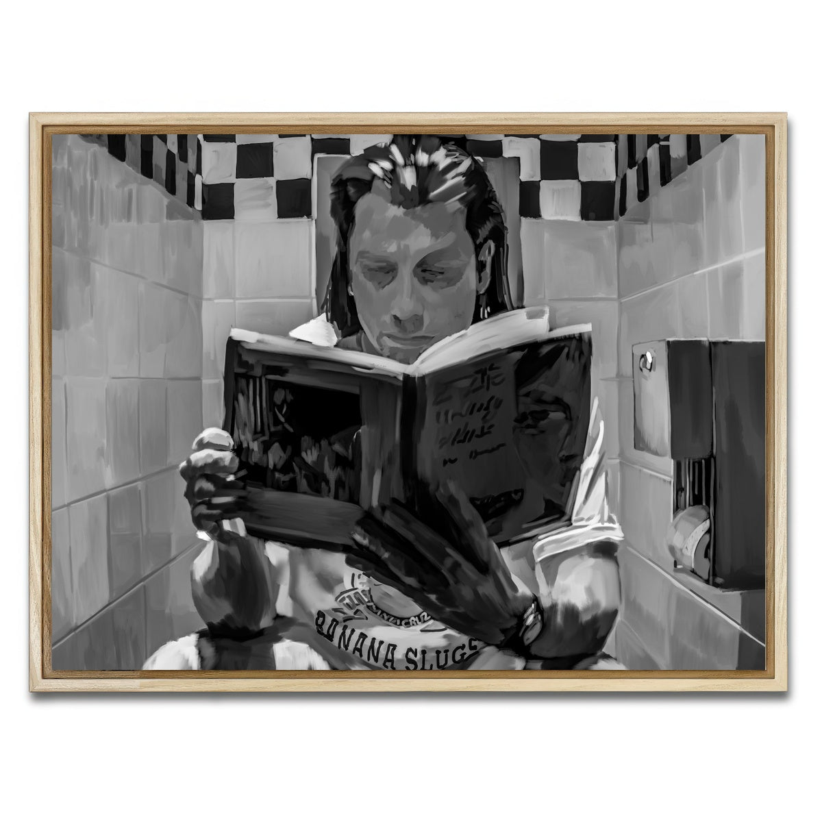 AUTO-MOCKUP WHITE | Toilet Reading | 1 Piece | Natural Framed Canvas | group=4x3