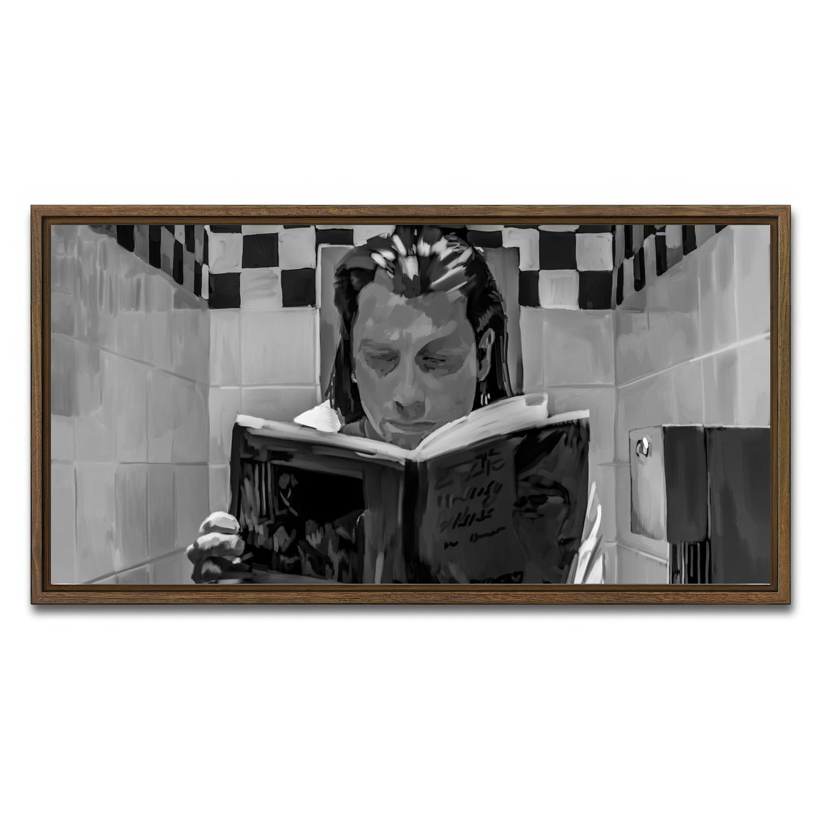 AUTO-MOCKUP WHITE | Toilet Reading | 1 Piece | Walnut Framed Canvas | group=2x1